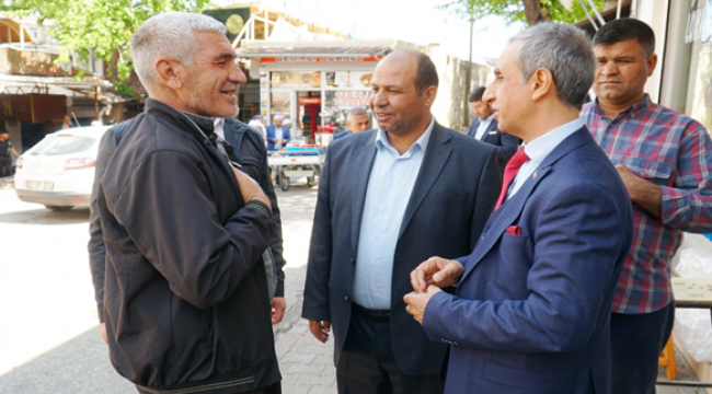 Aday Dusak, esnaf ziyaretinde