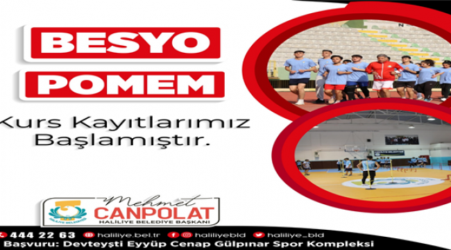 Haliliye Belediyesinde BESYO ve POMEM Kurs Kayıtları Başladı 