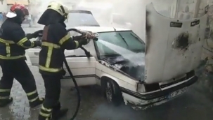 Şanlıurfa'da otomobil yandı