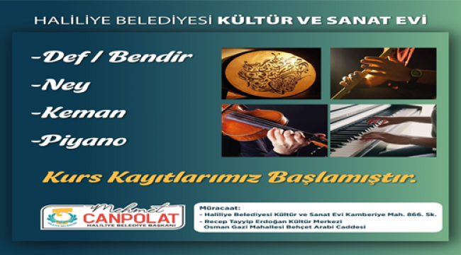 Haliliye'de Kültür ve sanat kursları başlıyor