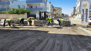 Hürriyet Mahallesinde Kilitli Parke Taşı Döşeme Çalışması