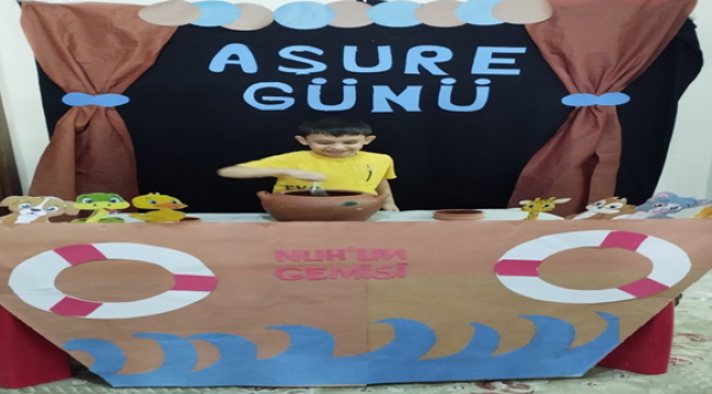 Kur'an kursu öğrencilerinden Nuh'un gemisinde aşure günü etkinliği