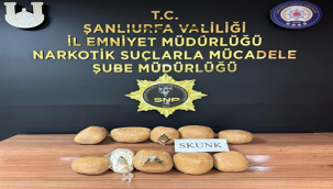 Şanlıurfa'da 12 kilo 350 gram skunk maddesi ele geçirildi