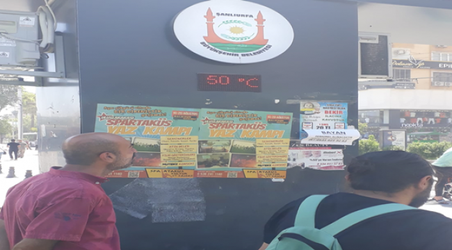 Şanlıurfa'da termometreler gölgede 50 dereceyi gösterdi
