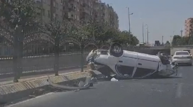 Urfa'da otomobil takla attı