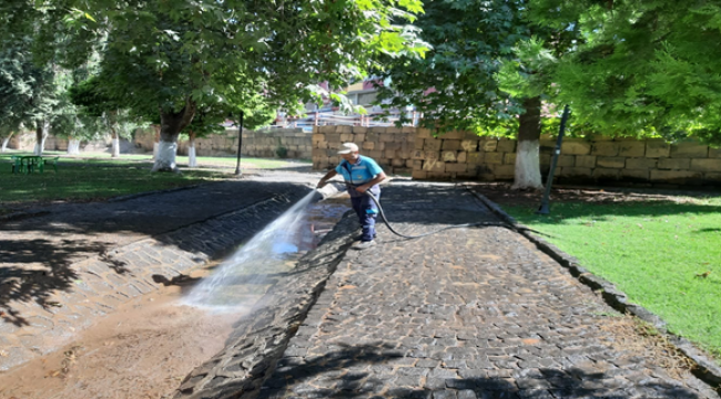 Viranşehir Belediyesinden Parklarda Bakım ve Budama Çalışması