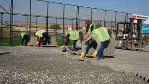 Haliliye'de Kilitli Beton Parke Çalışmaları Sürüyor  