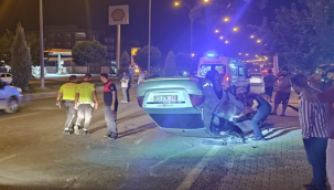 Şanlıurfa'da kontrolden çıkan araç takla attı