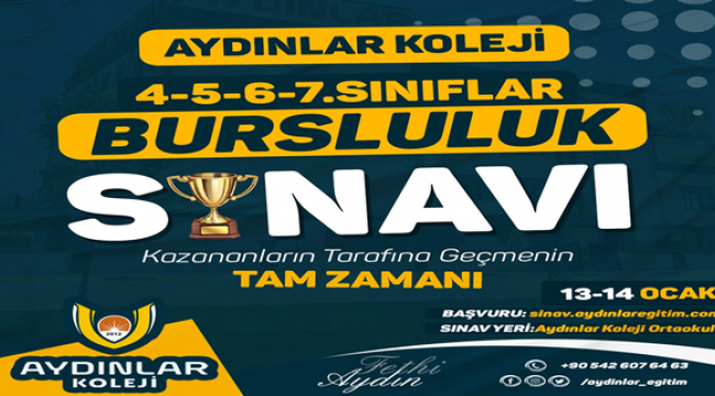 Aydınlar Koleji bursluluk sınav başvuruları başladı