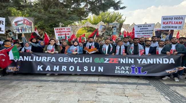 Şanlıurfa'da AK Parti'li gençlerden İsrail'e tepki