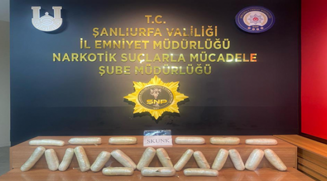 Urfa'da 32 Kilo 550 gram Skunk maddesi ele geçirildi