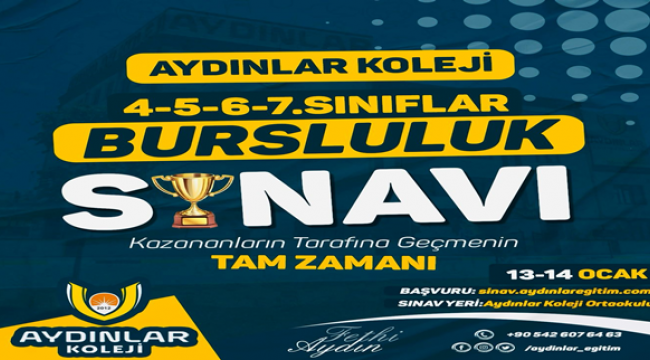 Aydınlar Koleji bursluluk sınavı başvuruları başladı: Başvuru linkini tıkla