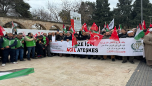 Şanlıurfa'da İsrail'in Gazze saldırıları ile terör örgütü PKK protesto edildi