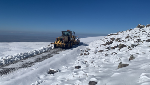 Siverek'te kar 'dan kapanan yollar açıldı