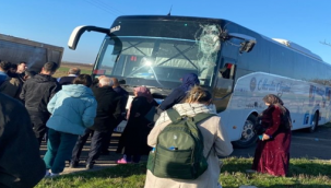 Viranşehir'de yolcu otobüsünde faciadan dönüldü 