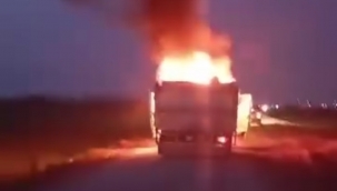 Şanlıurfa'da araç küle döndü 