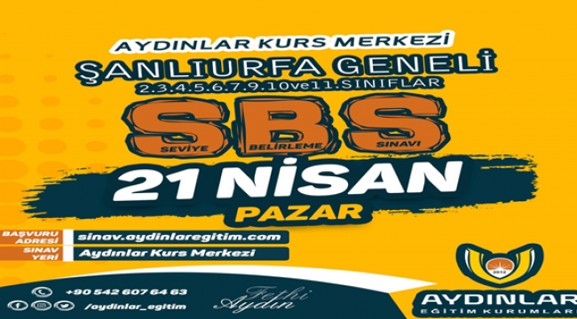 Aydınlar Eğitim Kurumlarından ücretsiz SBS