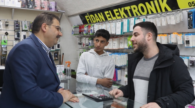 Başkan Canpolat'tan tarihi bölgede esnafı ziyaret etti 