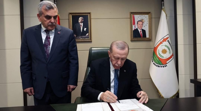 Cumhurbaşkanı Erdoğan'dan Büyükşehir Belediyesine ziyaret