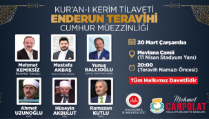 Enderun Usulü Teravih Geleneği Haliliye'de Yaşatılacak