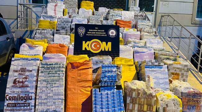 Akçakale'de kaçak sigara operasyonu