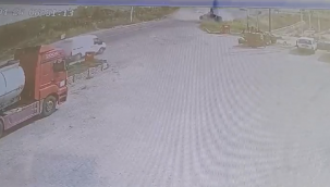 Birecik'teki feci kaza güvelik kamarasına yansıdı!