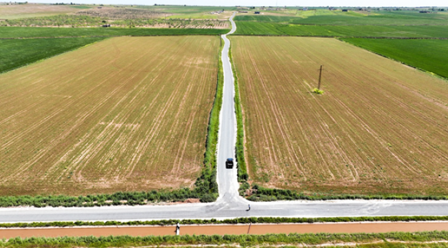 Harran'da Akıncı ve Soylu Bağlantı yolunda asfalt çalışması tamamlandı