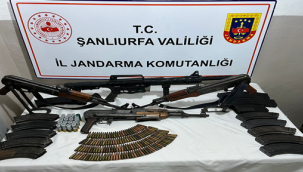 Şanlıurfa'da silahlı tehditte bulunan kişinin ahırında cephanelik çıktı