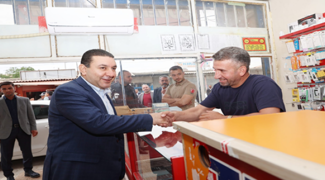 Başkan Özyavuz Belediye çarşısı ve sanayi esnafını ziyaret etti