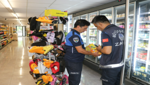 Marketleri denetleyen zabıta, birçok ürüne el koydu