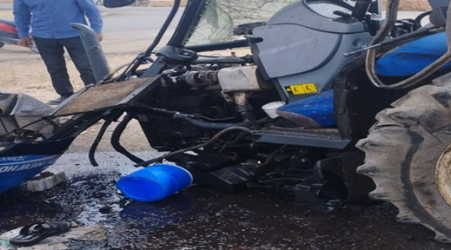 Şanlıurfa'da kamyon ile traktör çarpıştı!