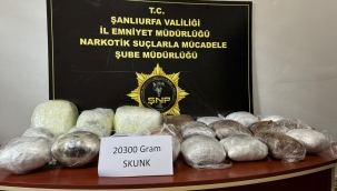 Şanlıurfa'da 20 kilo 300 gram skunk ele geçirildi
