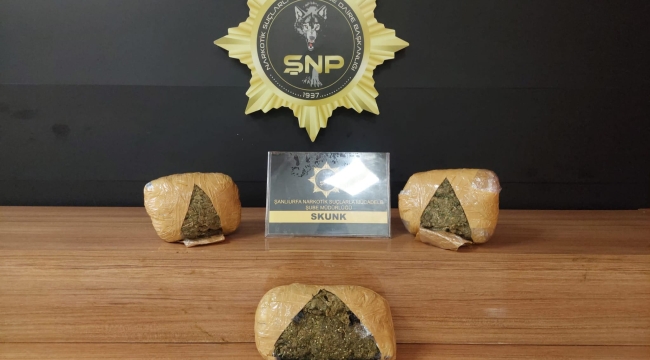 Şanlıurfa'da 3 kilo skunk maddesi ele geçirildi