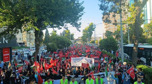 Şanlıurfa'da binler Gazze ve İsmail Haniye için yürüdü