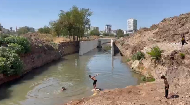 Şanlıurfa'da çocuklar pis sulara dalıyor!