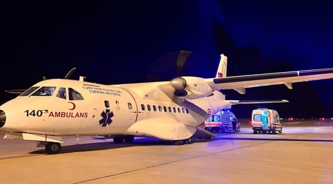 Uçak ambulans 4 çocuk için havalandı.