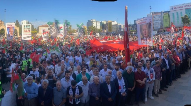 Şanlıurfalılar, İsrail'e lanet Filistin'e de destek sloganları attı