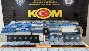 Viranşehir'de kaçak sigara ve cep telefonu ele geçirildi