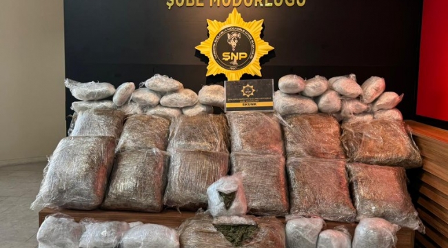 Şanlıurfa'da 76 kilo 550 gram skunk ele geçirildi