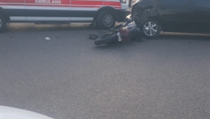 Şanlıurfa'da motosiklet otomobile arkadan çarptı 