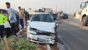 Şanlıurfa'da tır ile otomobil çarpıştı, 1 yaralı