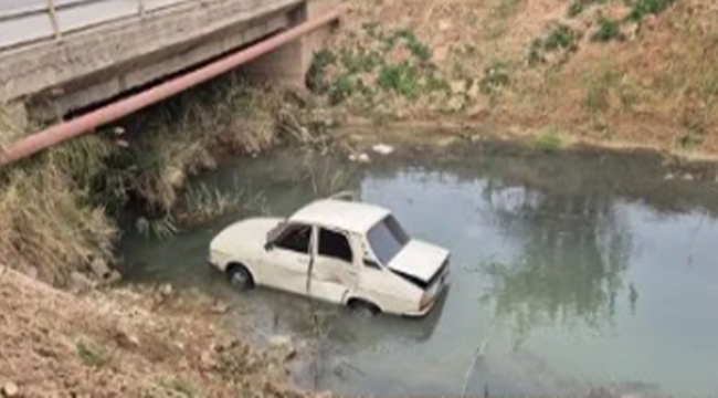 Suruç'ta otomobil sulama kanalına düştü