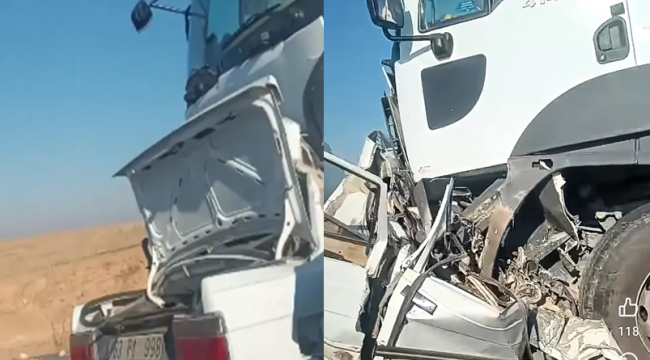  Şanlıurfa'da beton mikseriyle çarpışan otomobil hurdaya döndü: 1 ölü