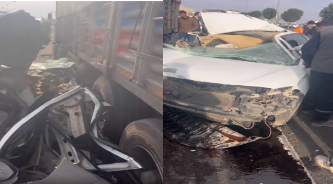 Şanlıurfa'da otomobil tıra arkadan çarptı