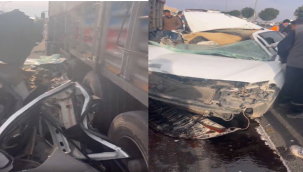 Şanlıurfa'da otomobil tıra arkadan çarptı