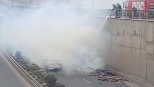 Odun Yüklü Pikapta Yangın