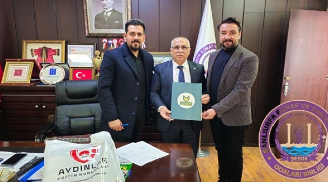 Şanlıurfa Esnaf Odaları ile Aydınlar Eğitim Kurumları Arasında Protokol İmzalandı