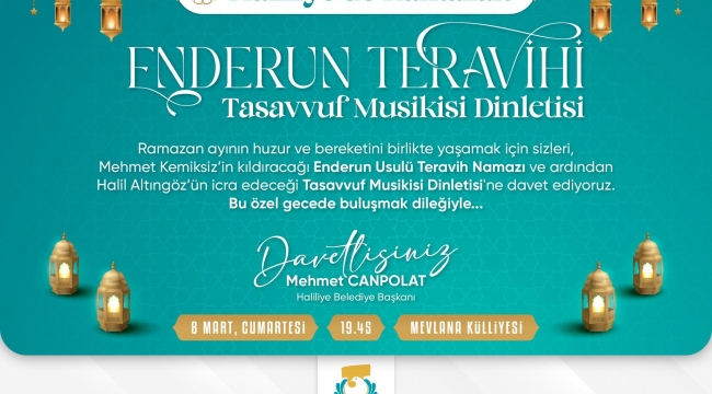 Haliliye Belediyesi, Enderun Teravih Geleneğini Bu Yıl Da Yaşatıyor