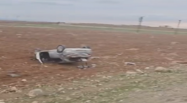 Suruç yolunda otomobil takla attı!