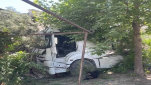 Birecik'te Freni Boşalan Tır Kontrolden Çıktı!